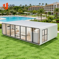 Maison Capsule Apple de Luxe 2-en-1 de 40 pieds, Cabane Modulaire Préfabriquée en Acier avec Conception Combinée pour Usage Hôtelier