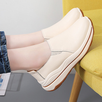 Chaussures de marche compensées authentiques de style coréen pour femmes, confortables, absorbant les chocs, semelle compensée, chaussures pour mamans