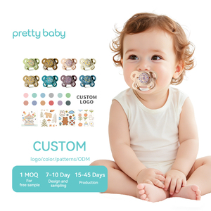 Sucette pour bébé Pretty Baby sans BPA, en silicone, pour nourrissons et nouveau-nés, avec anneau de protection et chaîne anti-perte - Product Image 6