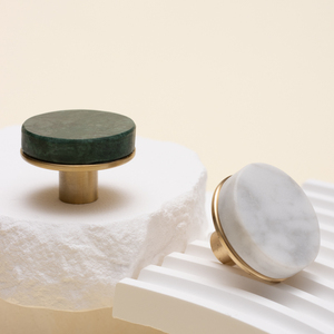 <strong>White</strong> Marble Matt Brass Furniture Handles Modern Brushed Pulls for Kitchen Cupboard Wardrobe Dresser <strong>Drawer</strong> <strong>Knobs</strong> - Product Image 2