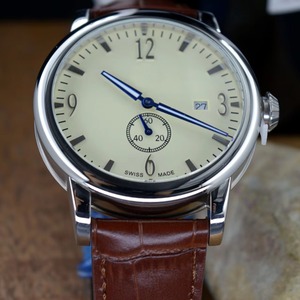 Stainless Steel Business Watch Men's 43mm <b>Square</b> 13mm Thick Fashion Quartz Movement Genuine Leather Strap Pointer - Product Image 6