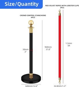 Barreras de Seguridad con Cuerda de Terciopelo para Control de Multitudes, Precio de Fábrica, para Teatros, Hoteles, Clubes, Fiestas y Ceremonias - Product Image 5