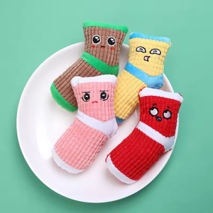 Pet Supplies Dog Squeaky Toys Plush Cartoon Sock Chew Toy Durable Funny Dog Chew Toys for Aggressive Chewers - Product Image 3