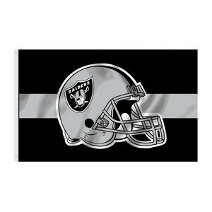 Drapeau de football NFL personnalisé 3x5 pieds en <span class=keywords><strong>vente</strong></span> chaude avec les derniers designs, drapeaux des Raiders de Las Vegas - Product Image 1