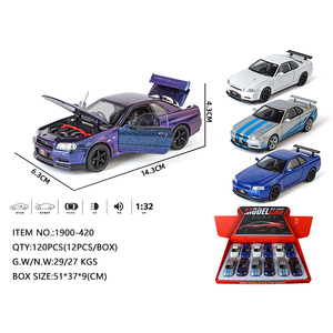 Modellino <span class=keywords><strong>Auto</strong></span> GTR Edizione Stradale in Scala 1:24 1:32 in Metallo Pressofuso con Suoni e Luci, 4 Porte, Retrocarica in Lega da Collezione - Product Image 6