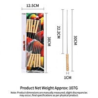 Lot de 10 brochettes réutilisables en acier inoxydable pour barbecue |   Manche en bois résistant à la chaleur, facile à nettoyer |   Pour les grillades en plein air dans la cour