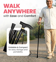 Canne pliable en aluminium de couleur vive, poignée ergonomique, légère, portable, hauteur réglable, durable pour personnes âgées, 113 kg