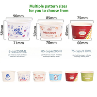 Gobelets en papier jetables de qualité alimentaire, écologiques, à paroi simple, revêtus de PE, avec motif de dessin animé mignon, de couleur personnalisée, multi-tailles, résistants à l'huile et à l'eau