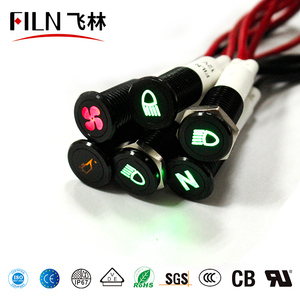 10 Mét Flat Head 12V Led Kim Loại Xe Bật Tín Hiệu Ánh Sáng Với Biểu Tượng Tùy Chỉnh Pilot Lamp Với 20Cm Dây - Product Image 2