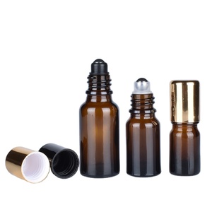 5Ml 10Ml 15Ml 20Ml 30Ml 50Ml 100Ml Bơm Lại Trống Rỗng Thủy Tinh Màu Hổ Phách Con Lăn Chai cuộn Trên Chai Với Con Lăn Thép Không Gỉ Bóng - Product Image 5