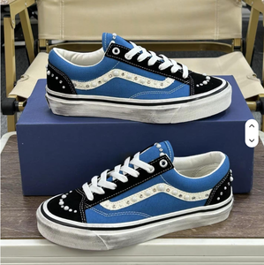 <span class=keywords><strong>Scarpe</strong></span> Vintage <span class=keywords><strong>Blu</strong></span> Navy di Alta Qualità con Effetto Invecchiato, Sneakers di Tela Trendy per Uomo e Donna - Product Image 1
