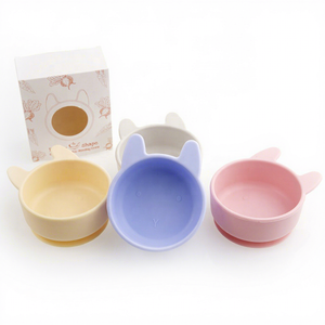 Bol en silicone de qualité alimentaire pour bébé, sans BPA, avec base à ventouse, vaisselle pour nourrissons, tout-petits et enfants, assiette à collation, ensemble de vaisselle - Product Image 1
