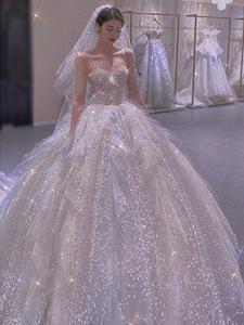 S0549T 2026 Elegante <span class=keywords><strong>Vestido</strong></span> de Encaje Blanco Real con Cola Larga para Invitadas de <span class=keywords><strong>Boda</strong></span>, Vestidos de Novia de Tallas Grandes para Mujer con Envío Directo - Product Image 3