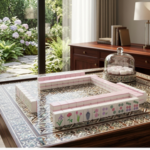 ชุดไพ่นกกระจอกอะคริลิคสี่ชั้นสีชมพูเชอร์รี่สุดหรูสไตล์อเมริกัน 160 แผ่น เป็นมิตรกับสิ่งแวดล้อม ของขวัญสุดพิเศษสำหรับโอกาสพิเศษ - Product Image 2