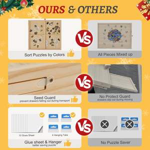 <span class=keywords><strong>Table</strong></span> de puzzle 1500 pièces planche de puzzle en bois avec jambes, planche de puzzle avec 4 tiroirs et couvercle, <span class=keywords><strong>table</strong></span> de puzzle de jambe pliable - Product Image 5