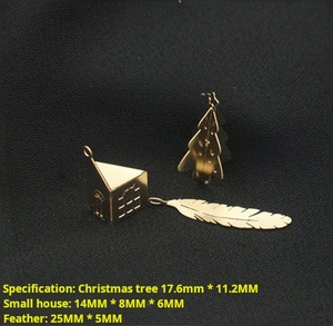 ลดราคา! จี้รูป<span class=keywords><strong>ต้น</strong></span>คริสต์มาสประดับขนนก ชุบทอง 14k ไม่ลอก ไม่ดำ สำหรับทำเครื่องประดับ KUMOKUMO - Product Image 2