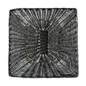 Cesta rectangular de alambre tejido negro de alta calidad, bandeja duradera de malla para almacenamiento de alimentos, vajilla decorativa al por mayor - Product Image 1