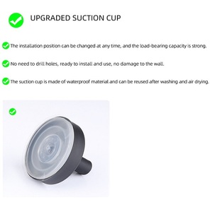 Cao cấp 201 thép không gỉ móc áo với mạnh mẽ PVC hút chân không hút thanh lịch màu rắn không khoan dễ dàng cài đặt - Product Image 3