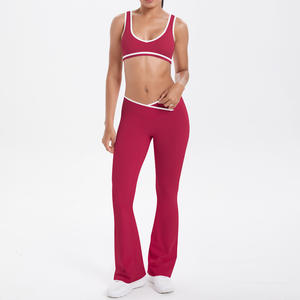 ชุดออกกำลังกาย 5 ชิ้น ผ้าเนื้อดี ไซส์ใหญ่ เสื้อชั้นในโยคะ กางเกงขายาวทรงกว้าง คุณภาพสูง สวมใส่สบาย เหมาะสำหรับออกกำลังกาย ชุดลำลองใส่ได้ทุกวัน - Product Image 5