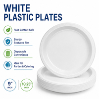 Assiettes rondes en plastique robustes anti-fissures de qualité supérieure pour gâteaux, apéritifs et salades
