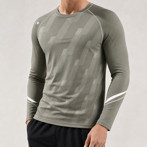 Camiseta de Compresión de Manga Larga para Hombre, para Primavera, Gimnasio, Entrenamiento Deportivo, con Protección para Correr - Product Image 3