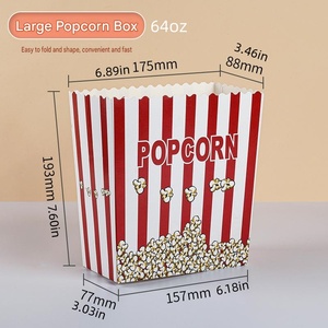 Custom Logo Square <b>Popcorn</b> Paper Cups <b>Popcorn</b> <b>Buckets</b> Foldable Food-Grade Paper Cups Snack and Bakery <b>Buckets</b> - Product Image 5