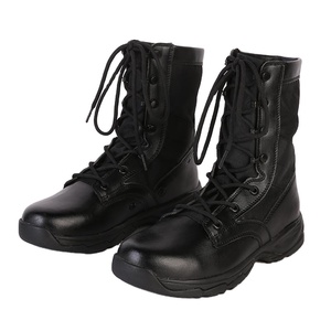 Botas Tácticas Ligeras de Cuero Genuino Negro TST08 para Caza, Senderismo y Actividades al Aire Libre - Product Image 1
