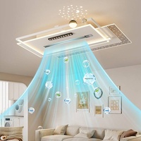 Lampu Kipas Plafon LED Akrilik Besi Modern untuk Seluruh Rumah, Remote Control, Kamar Tidur, Ruang Tamu, Motor AC, Dapat Diredupkan, 220V