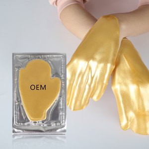 Masque pour les mains au collagène en cristal d'or 24 carats, nourrissant et blanchissant, anti-rides et hydratant OEM - Product Image 1