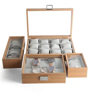 luxurious custom logo jewelry case storage wooden jewelry box