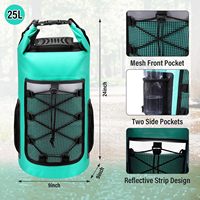 Tas Ransel Dry Bag Anti Air 20L dengan Logo Custom dan Kantong Jala untuk Wanita Pria, Cocok untuk Surfing, Hiking, dan Berperahu