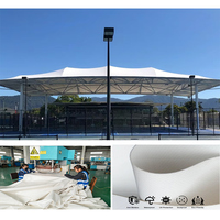 Auvent architectural flexible en PVDF permanent, structure de membrane tendue légère pour hôtel, terrain de tennis, pickleball, padel