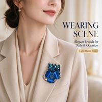Bros Bordir Miao Minoritas Tionghoa Buatan Tangan, Pin Korsase Bunga, Sutra Murbei, Kristal Agate untuk Setelan Cheongsam, Hadiah Pernikahan
