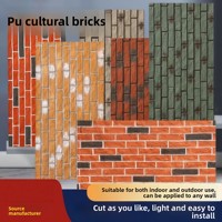 Panneaux muraux décoratifs légers et modernes en PU imperméable, imitation brique culturelle antique, pour villas et hôtels
