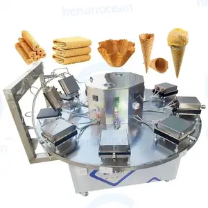 304 stainless steel hot selling factory directly supply 15 heads wafer egg roll ice cream sugar cone making machine