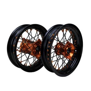 <span class=keywords><strong>Roue</strong></span> avant à rayons en aluminium CNC 122,5/123,0 pouces, couleur personnalisée, compatible avec les motos de course Supermoto <span class=keywords><strong>Supermotard</strong></span> 85cc, <span class=keywords><strong>roue</strong></span> de performance - Product Image 1