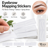 Kit de tampons et pochoirs pour sourcils avec pinceaux et cartes – Maquillage des sourcils en une seule étape