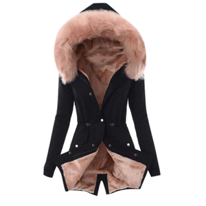 แจ็กเก็ตเสื้อกันหนาวทรงเข้ารูปสำหรับผู้หญิง, สินค้าขายดีเสื้อปาร์กาแบบอาร์กติกพร้อมฮู้ดขนสัตว์ผ้าฝ้ายกันลมมีขนาดพิเศษ - Product Image 2