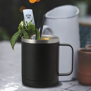 Multicolor Custom <b>Double</b> <b>Walled</b> 350ml Eco-Friendly Stainless Steel Vacuum Tumbler Beer Mug Handle Minimalist Design Gift Office - Product Image 6