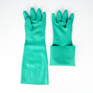 Grüne Nitril handschuhe 45cm lang 22mil industrielle chemikalien beständige säure alkali öl beständige Handschuhe zur Reinigung der Automobili ndustrie - Product Image 4