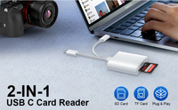 USB C + iOS 2-en-1 lector de tarjetas Cable teléfono móvil portátil SD TF Cámara lector de tarjetas de memoria para IPhone, IPad, enchufe Android