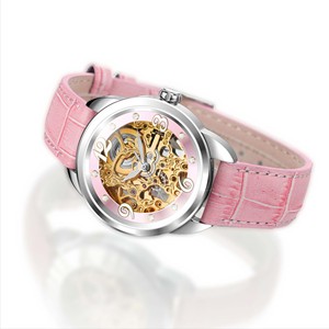 นาฬิกาข้อมือผู้หญิงแบรนด์แท้ หนังแท้สีขาว หรูหรา สายสแตนเลส สตีล ระบบออโตเมติก เครื่องจักรกล - Product Image 4