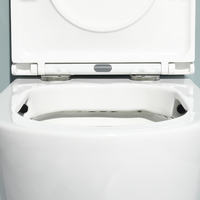 Toilette flottante de forme ronde Europe sans rebord Toilette murale Wc Suspendu Complet Toilette suspendue au mur sans rebord
