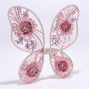 Varita de princesa de gasa Rosa Patrón de sueño colorido Juego de alas de hadas para niñas con varita de estrella de hadas - Product Image 3