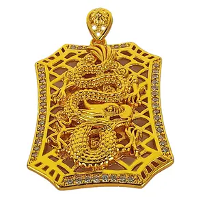 Custom Men Lasted Designs Trendy Male Domineering Flame Dragon Pendant Necklaces Hip Hop Jewelry