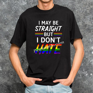 Ready to Ship Custom logo Print Happy <strong>Pride</strong> Month love Is love Pattern Men's <strong>Shirts</strong> Fashion Black <strong>t</strong> <strong>Shirt</strong> - Product Image 4