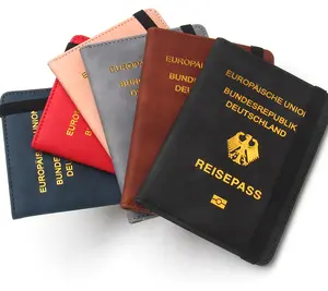 Porte-passeport allemand anti-magnétique Organisateur de cartes de billets Porte-passeport de voyage Sac