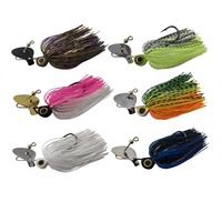 Leurre de pêche Chatterbait avec jupe en silicone et spinner vibrant, 15g/0.53OZ, pour la pêche au bar, à la truite, en eau douce et en eau salée