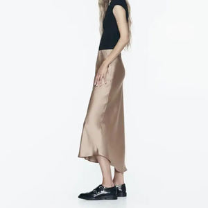 custom New Fashion Multicolor satin <b>skirt</b> Back Zipper Female Midi <b>high</b> <b>waist</b> <b>skirt</b> Casual Versatile Comfortable <b>pencil</b> <b>skirt</b> - Product Image 2
