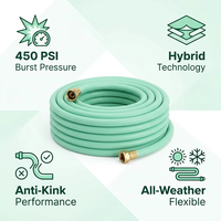 Tuyau d'arrosage professionnel hybride en polymère 450 PSI, résistant aux intempéries, flexible et anti-plis, 15 m, pour usage commercial